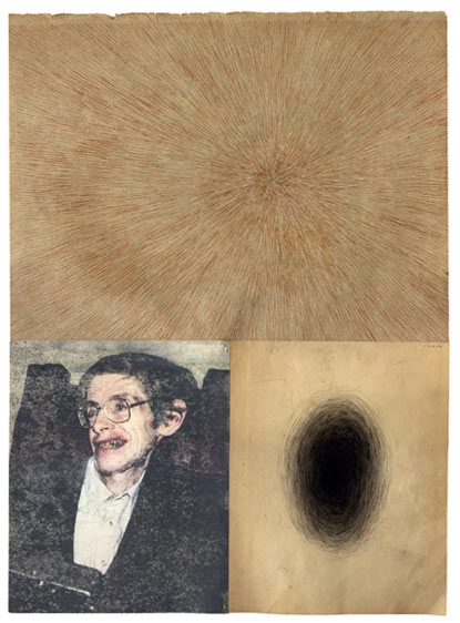 zachary rossman, portrait of stephen hawking, art, singularity, black hole, print, thelooksee