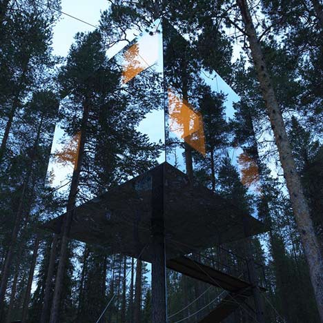tree hotel by tham and videgard arkitekter, building, mirrorcube, thelooksee