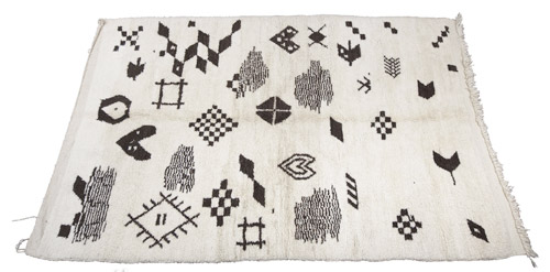 moroccan rug, beni ourain, black and white,  geometric, the look see, etsy