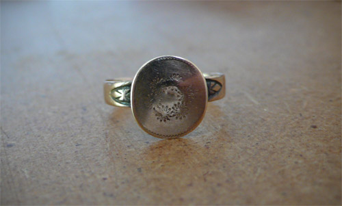 ring, vintage, civil war, american, jewelry, adornment, etching, mourning, the look see