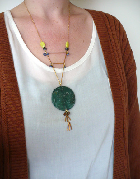 oversize, medallion, stone, semiprecious, statement, the look see