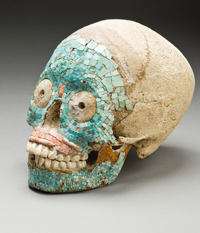 LACMA, Oaxaca, Puebla, Skull, Turquoise, mosaic, art, anatomy